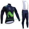 Radbekleidung Radtrikot Langarm + Lang Trägerhose 2017 Movistar Team Damen N001